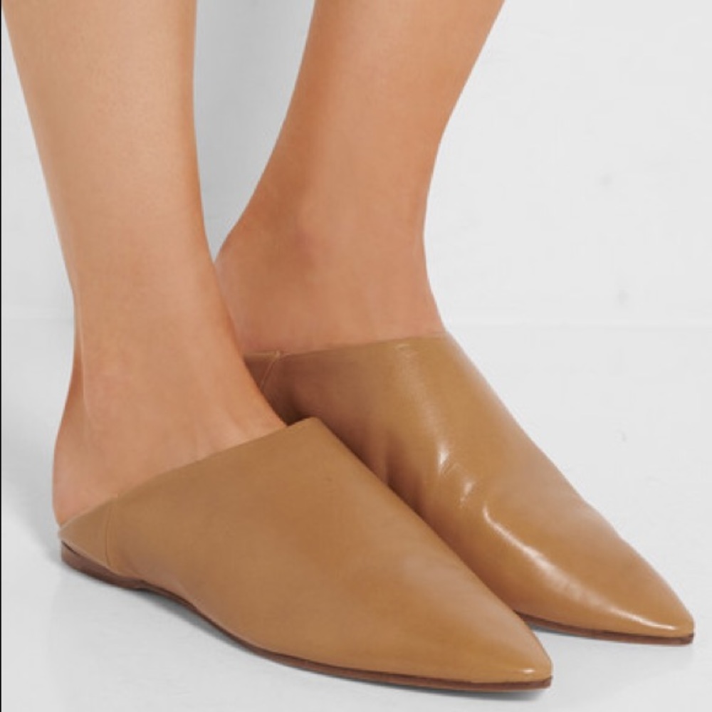 Acne Studios Amina Beige Leather Slides/Slip on 5